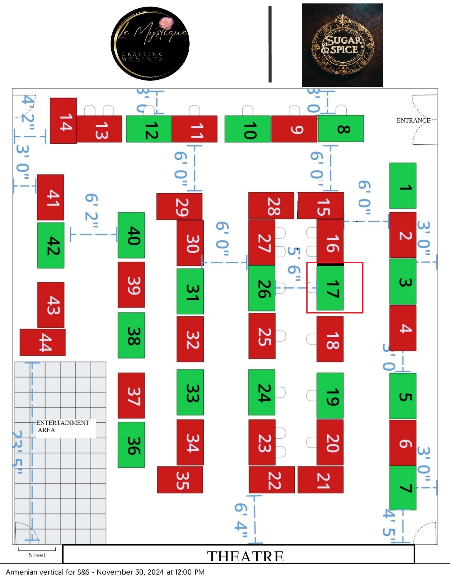 Table Number 18 Single 6' Table reservation for 2 Days, Nov 30th & Dec 1st Armenian Center Laval For Bakers & Food vendors