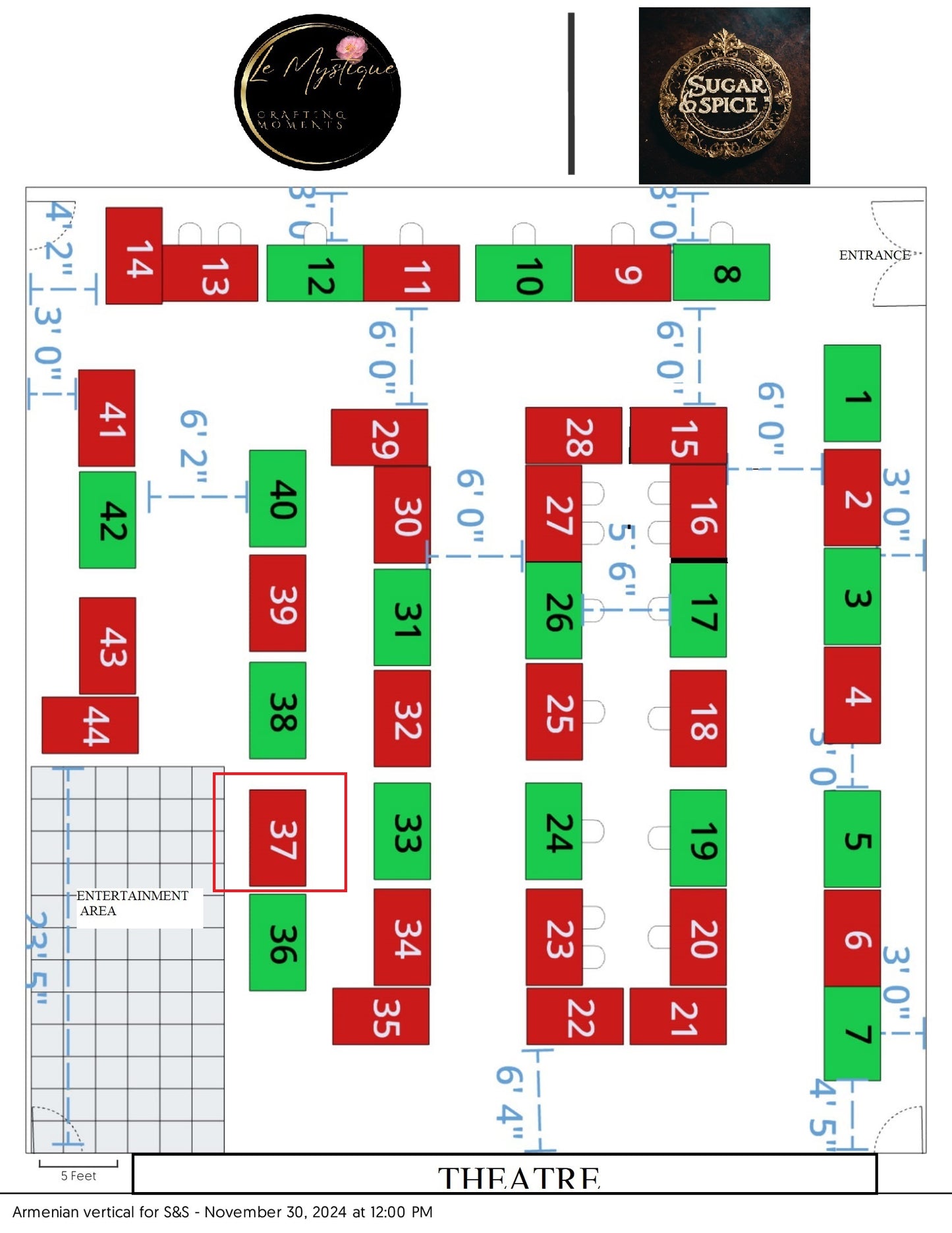 Table Number 37 Single 6' Table reservation for 1 Day, Nov 30th- Armenian Center| PhotobByElen