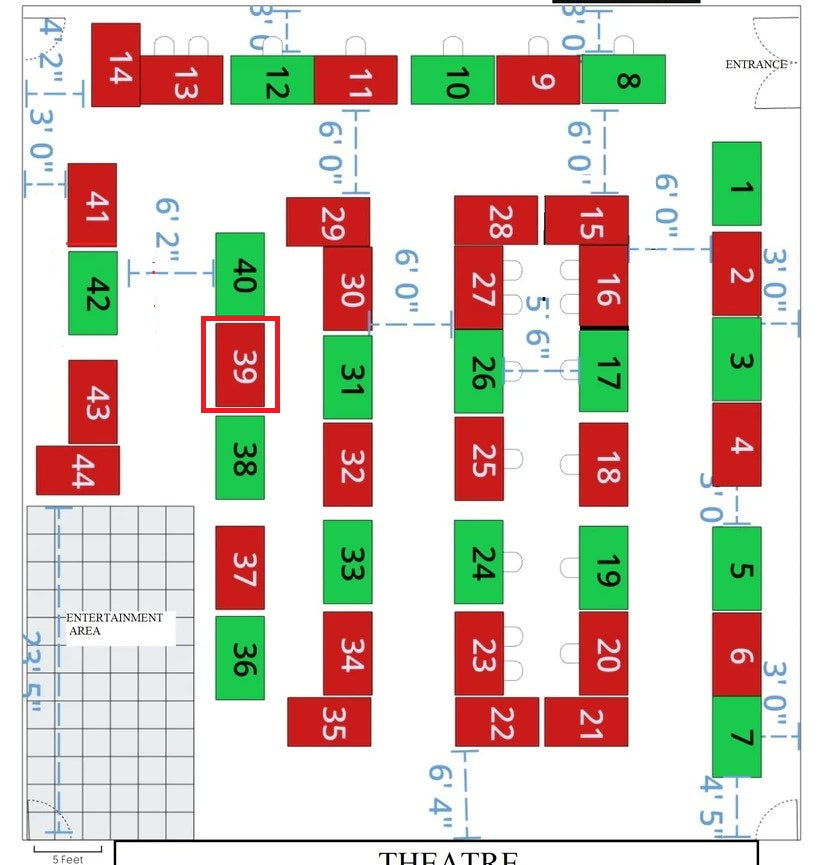 Table Number 39 Single 6' Table | Complete payment for 2 Days, Nov 30th & Dec 1st Armenian Center Laval Soapure.mtl